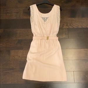 Sandro Paris pink dress with lace detail
